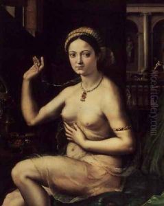Woman with a Mirror by Giulio Romano (Orbetto)