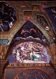Psyche, undergoing one of the ordeals set her by Venus, lunette from the Sala di Amore e Psiche, 1528