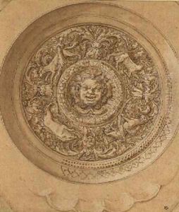 Interior of plate or cup by Giulio Romano (Orbetto)