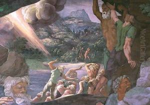 Sala dei Giganti, detail of the destruction of the giants by Jupiters thunderbolts, 1536 5