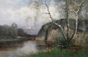 Landskap Med Vattendrag by Severin Nilson