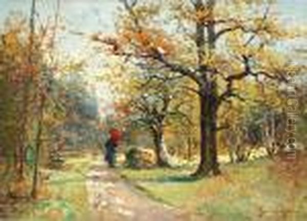 Landscape With Strolling Lady - view 1