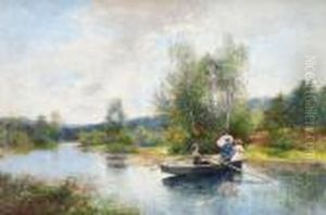 Rowing In A Summer Landscape Rowing In A Summer Landscape