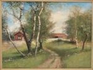 Sommarlandskap Med Bjorkar by Severin Nilson