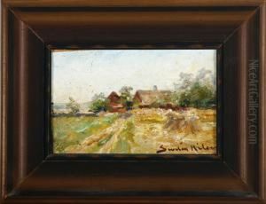 A Landscape Scenery With A Farm A Landscape Scenery With A Farm