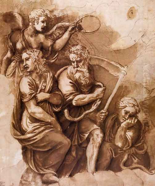 Victory, Janus, Chroonos, and Gaea - view 1