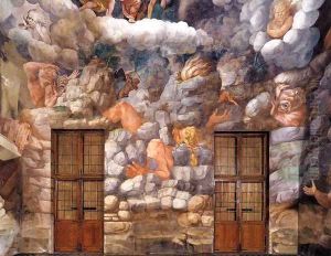 View of the Sala dei Giganti (east wall) by Giulio Romano (Orbetto)