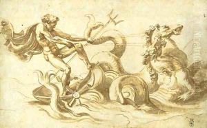 Neptune in his chariot drawn by hippocamps