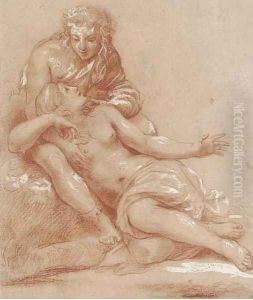 Venus and Adonis by Giulio Romano (Orbetto)