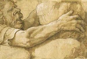 A giant clutching a rock A giant clutching a rock