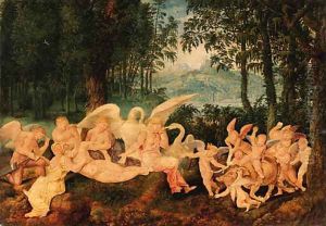 The Death of Adonis in a wooded alpine landscape