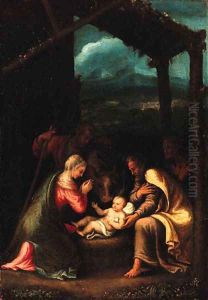 The Nativity by Giulio Romano (Orbetto)