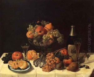 Fruit Still Life with Champagne Bottle