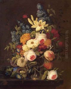 Floral Still Life with Nest of Eggs
