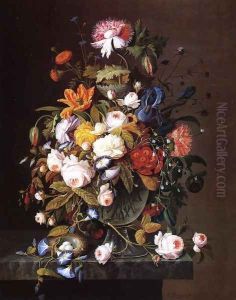 Floral Still Life with Bird's Nest