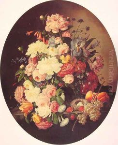 Still Life with Flowers Oval