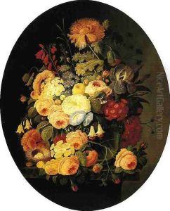 Vase of Flowers with Bird's Nest