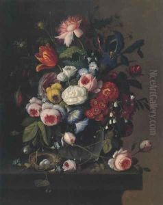 Floral Still Life With Nest Of Eggs 1851 52