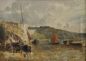 Hennebon, Le Port by Jules Achille-Noel