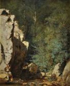 Le Torrent Et Les Rochers by Jules Achille-Noel
