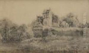 Paysage A La Ferme Au Bord De La Riviere by Jules Achille-Noel
