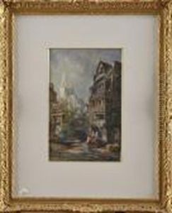 Les Lavandieres Dans La Vieille Ville by Jules Achille-Noel
