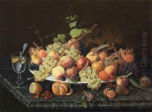 Still Life with Fruit and Glass of Lemonade by Severin Roesen