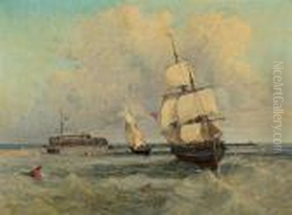 Calais, Voilier Anglais Devant L'embarcadere - view 1