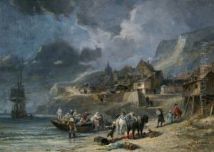 Larrivee Sur La Greve En Normandie