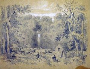Bucheron En Foret by Jules Achille-Noel