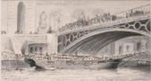Le Pont Du Carrousel Plume by Jules Achille-Noel