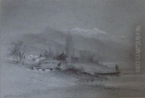 Bord De Lac En Suisse by Jules Achille-Noel
