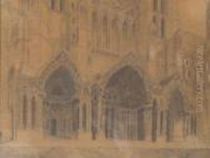 Portail De La Cathedrale De Chartres by Jules Achille-Noel
