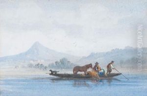 A Family And Domestic Animals On A Boat A Family And Domestic Animals On A Boat