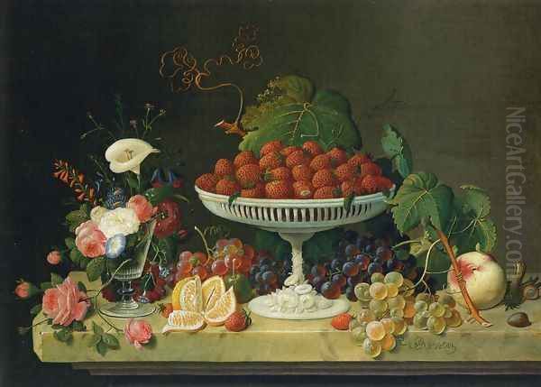Still Life with Strawberries and Goblet of Flowers - view 1