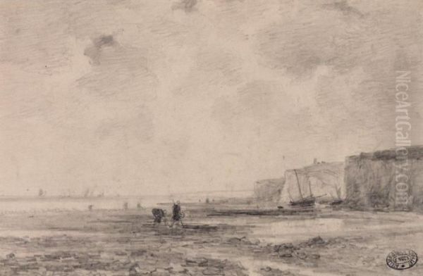 Pecheurs Sur La Plage, Environs De Fecamp - view 1