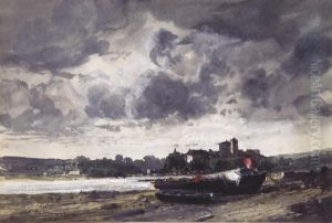 Voiliers Sur La Greve by Jules Achille-Noel
