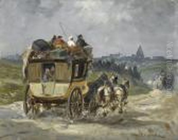 Kutschenfahrt Auf Einer Landstrasse. - view 1