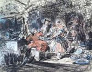 Scene De Cabaret by Jules Achille-Noel