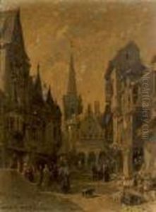 Devant L'eglise by Jules Achille-Noel