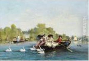 La Seine A Bougival by Jules Achille-Noel