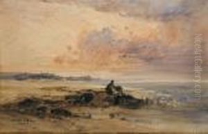 Pecheurs En Bretagne by Jules Achille-Noel