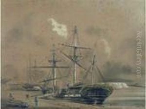 Voilier A Quai by Jules Achille-Noel