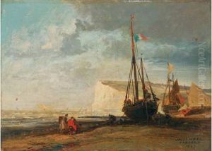  Bateaux Echoues Sur La Plage Du Treport, 1867 
