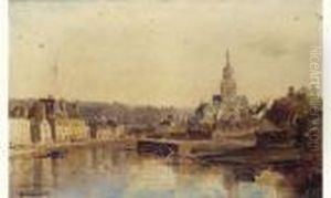 Le Fleuve Laita Et L'eglise Sainte-croix A Quimperle