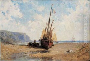 Bateaux Sur La Greve by Jules Achille-Noel