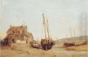 Voiliers A Maree Basse En Normandie.