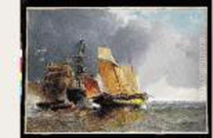 Voiliers Dans La Rade by Jules Achille-Noel