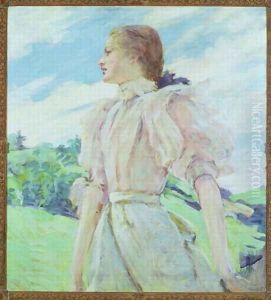 A Breezy Day, c.1898 by Robert Reid