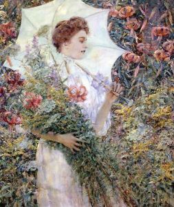 The White Parasol 1900 by Robert Reid